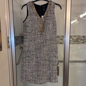 NWOT Lands' End Black and White Textured Mini Dress